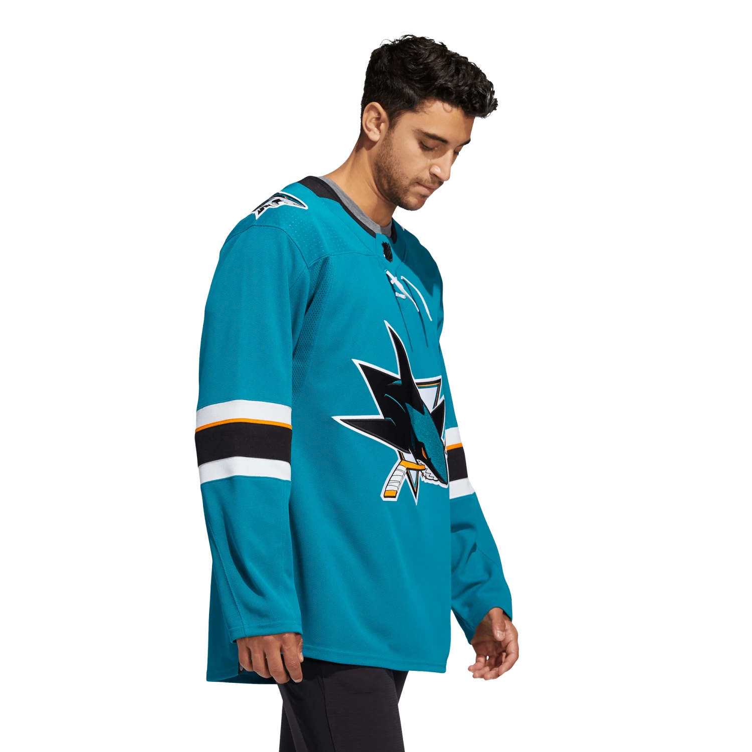 San Jose Sharks Home Adidas PrimeGreen Senior Jersey 3 San Jose Sharks Home Adidas PrimeGreen Senior Jersey - Image 3