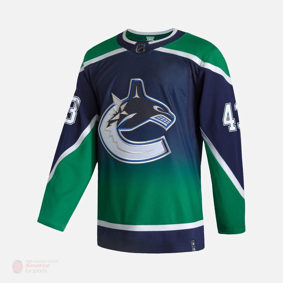 Vancouver Canucks Reverse Retro Adidas Authentic Senior Jersey - Quinn Hughes 3 Vancouver Canucks Reverse Retro Adidas Authentic Senior Jersey - Quinn Hughes - Image 3