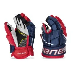 Bauer Supreme 3S Pro Junior Hockey Gloves -The Hockey Hub Sales Store bauer gloves bauer supreme 3s pro junior hockey gloves navy red white 10 28743839219778