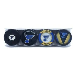 St. Louis Blues Inglasco NHL Logo Hockey Puck (4 Pack)
