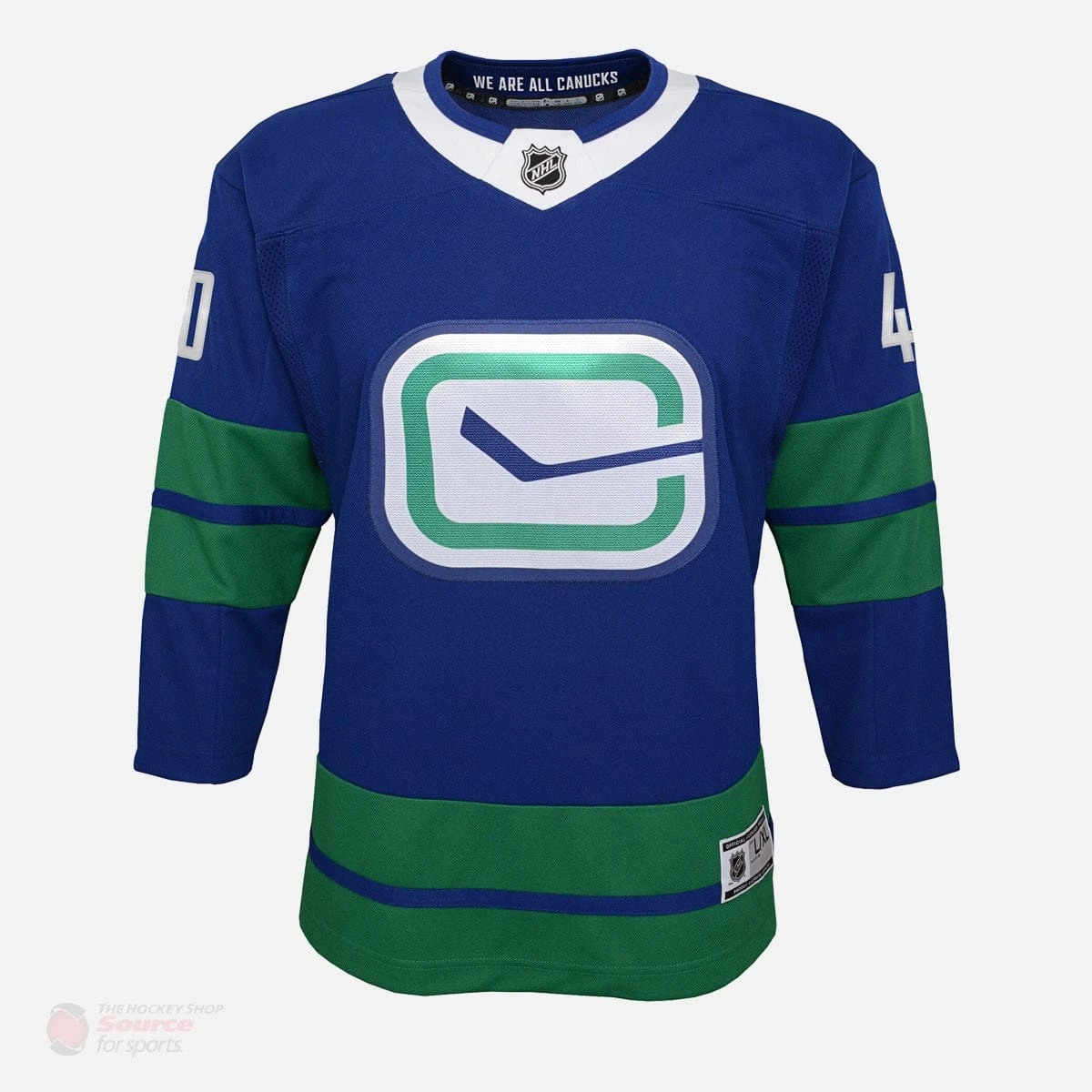Vancouver Canucks Alternate Outer Stuff Premier Junior Jersey - Elias Pettersson 2 Vancouver Canucks Alternate Outer Stuff Premier Junior Jersey - Elias Pettersson - Image 2