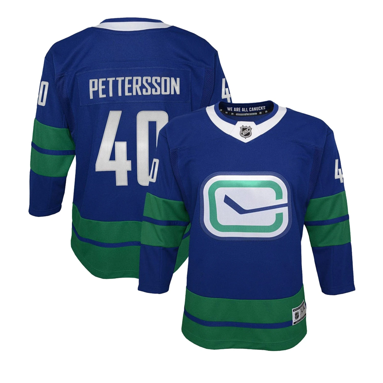 Vancouver Canucks Alternate Outer Stuff Premier Junior Jersey - Elias Pettersson 1 Vancouver Canucks Alternate Outer Stuff Premier Junior Jersey - Elias Pettersson