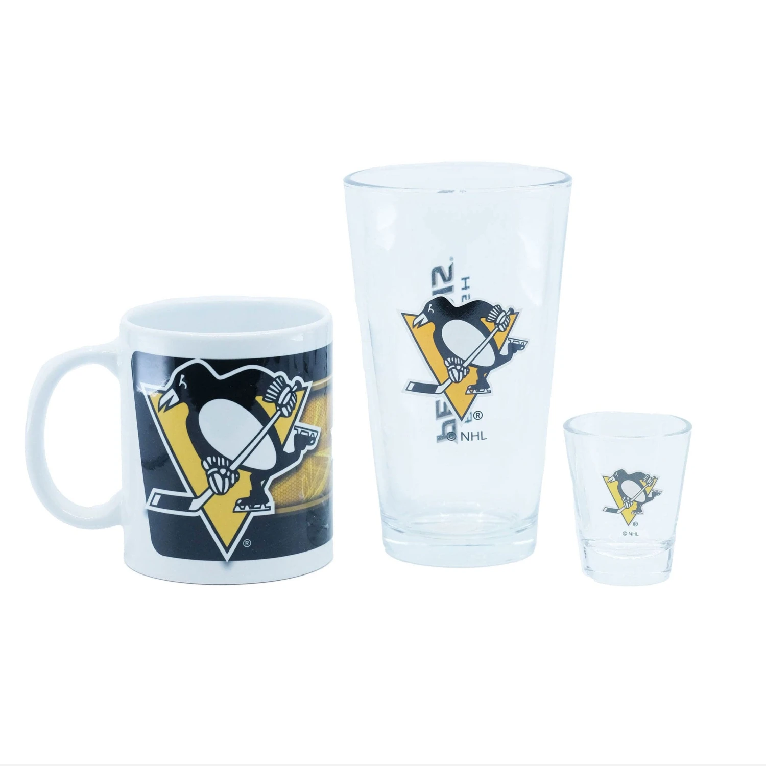 Pittsburgh Penguins Sports Vault NHL Glass Gift Set - 3 Pack 1 Pittsburgh Penguins Sports Vault NHL Glass Gift Set - 3 Pack